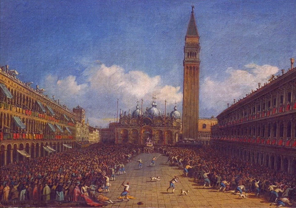 The process in the St. Mark`s square in Venice